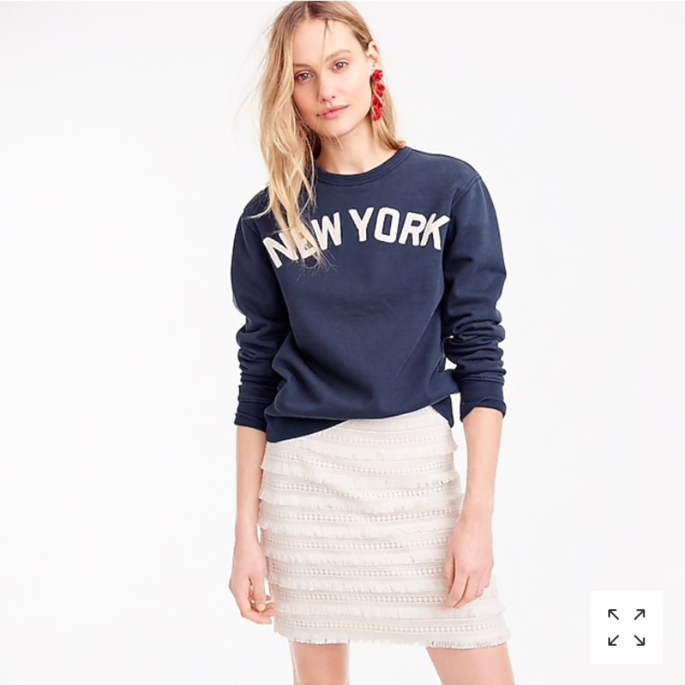Jcrew mini skirt in fringy lace, size 4